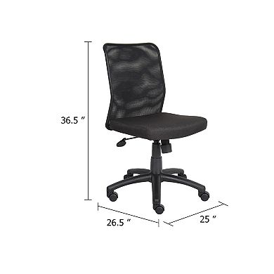 Lene Black Rolling Task Chair, Adjustable Tilt Tension Mechanism and Lock