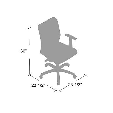 Lene Task Chair, T-Arms, Black Mesh and Caressoft Vinyl, Spring Tilt