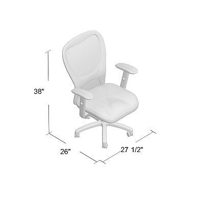 Lene Everyday Task Chair, Black CaressoftPlus Vinyl, Adjustable Arms