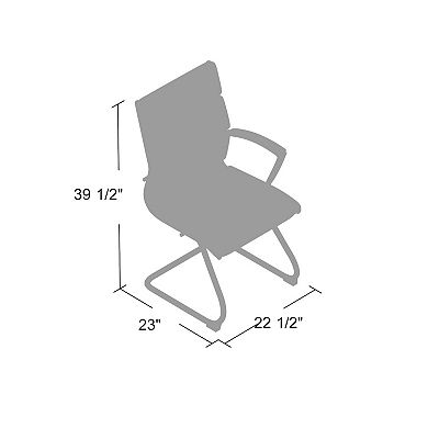 Kim Executive Guest Chair with Metal Cantilever Base, Vinyl