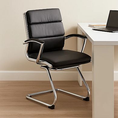 Kim Executive Guest Chair with Metal Cantilever Base, Vinyl