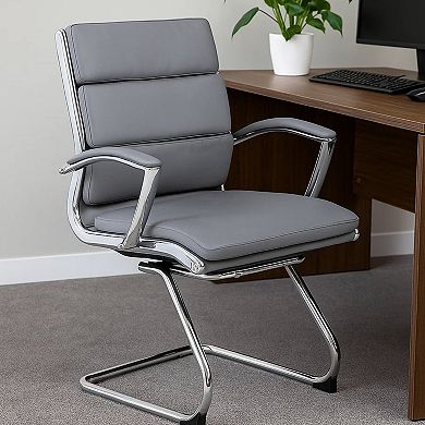 Kim Executive Guest Chair with Metal Cantilever Base, Vinyl