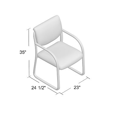 Kris Guest Armchair with Sled Base, Steel, Performance Polyester