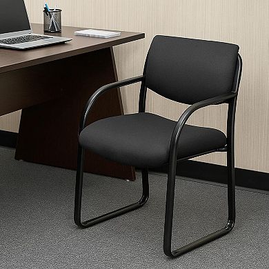 Kris Guest Armchair with Sled Base, Steel, Performance Polyester