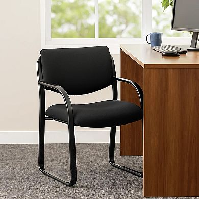Kris Guest Armchair with Sled Base, Steel, Performance Polyester