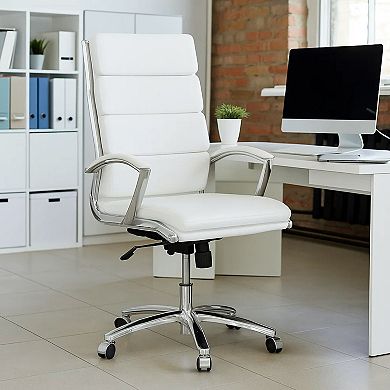 Dave Tall Executive Swivel Armchair, Chrome Finish, Vinyl