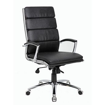 Dave Tall Executive Swivel Armchair, Chrome Finish, Vinyl