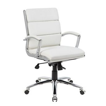 Dave Executive Swivel Armchair with Metal Chrome Finish, Vinyl