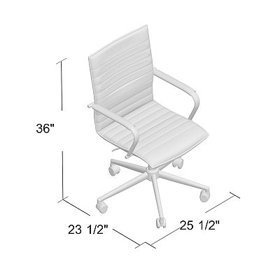Kenny Commercial Grade Rolling Office Armchair, Vinyl