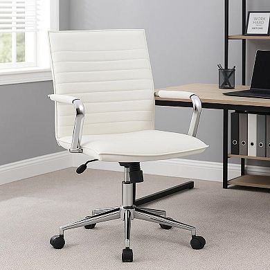 Kenny Commercial Grade Rolling Office Armchair, Vinyl