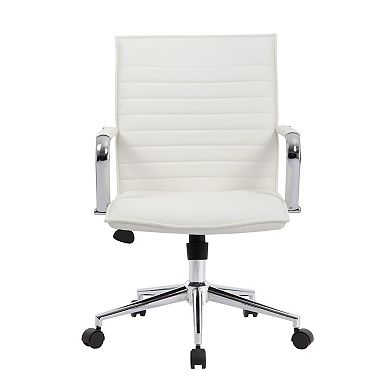 Kenny Commercial Grade Rolling Office Armchair, Vinyl