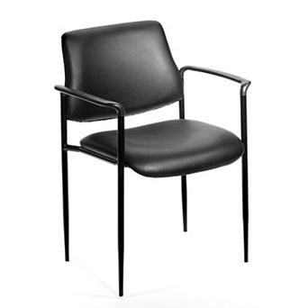 Jill Diamond Stacking Chair, Square Waterfall Seat, Black Caressoft