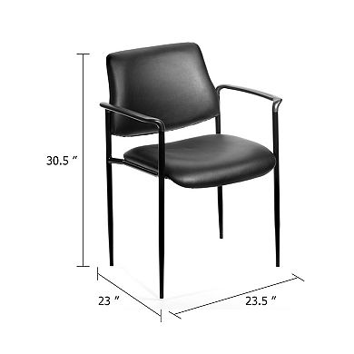 Jill Diamond Stacking Chair, Square Waterfall Seat, Black Caressoft