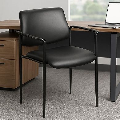 Jill Diamond Stacking Chair, Square Waterfall Seat, Black Caressoft