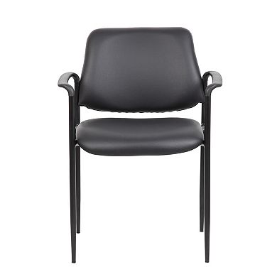 Jill Diamond Stacking Chair, Square Waterfall Seat, Black Caressoft