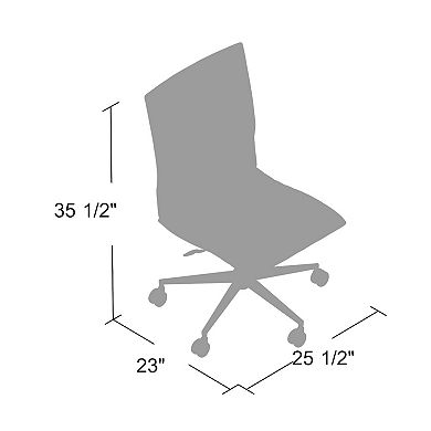 Haily Rolling Armless Commercial Grade Chair with Base, Vinyl