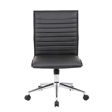 Haily Rolling Armless Commercial Grade Chair with Base, Vinyl