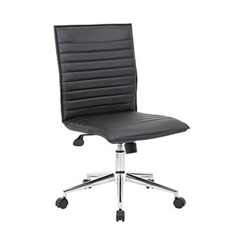 Haily Rolling Armless Commercial Grade Chair with Base, Vinyl