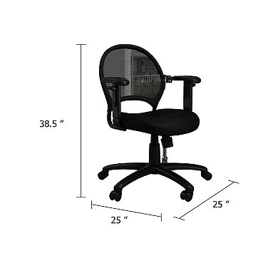 Lene Office Chair, Adjustable Arms and Seat, Breathable Black Mesh