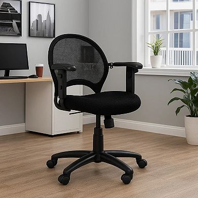 Lene Office Chair, Adjustable Arms and Seat, Breathable Black Mesh