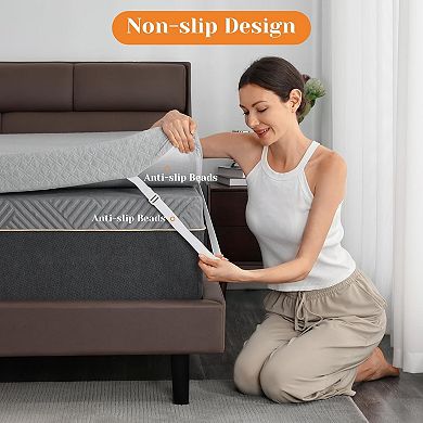 Opoiar Extra Firm 3-Inch Mattress Topper with High-Density Foam and Removable Cover