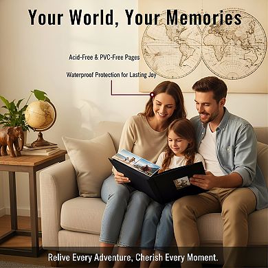 Linen 4x6 Photo Album 1000 Pockets for All Occasions Black