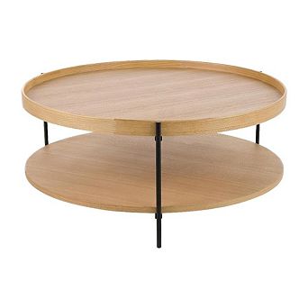 Starlight Canyon Home Coffee Table with Iron Frame and Solid Wood Top Durable Design