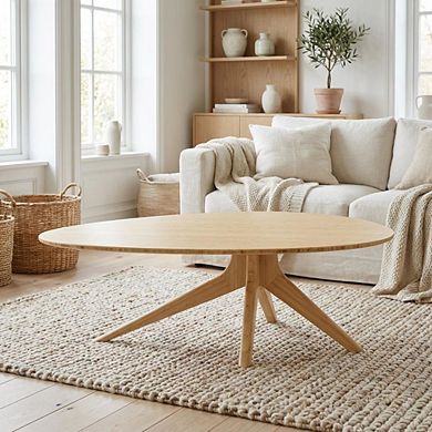Starlight Canyon Home Bamboo Coffee Table with Mid Century Design and Contemporary Style