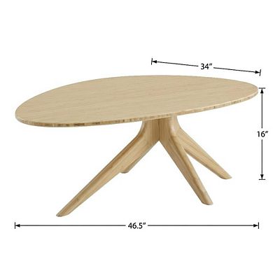 Starlight Canyon Home Bamboo Coffee Table with Mid Century Design and Contemporary Style