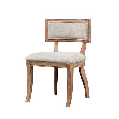 Set of 2 Beige Modern Dining Chairs with Rubberwood and Solid Wood Frame