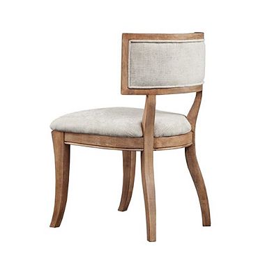 Set of 2 Beige Modern Dining Chairs with Rubberwood and Solid Wood Frame