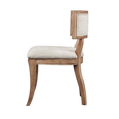 Set of 2 Beige Modern Dining Chairs with Rubberwood and Solid Wood Frame