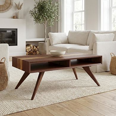 Starlight Canyon Home Solid Moso Bamboo Coffee Table with Mid Century Design and Sturdy Build