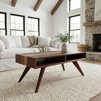 Starlight Canyon Home Solid Moso Bamboo Coffee Table with Mid Century Design and Sturdy Build