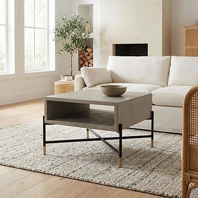 Starlight Canyon Home Metal Coffee Table, Modern Durable Frame and Single Piece Design