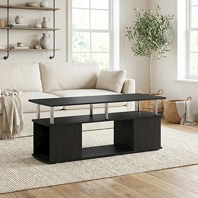 FurniFact Coffee Table, Stainless Steel Tubes, Utility Design for Living Room