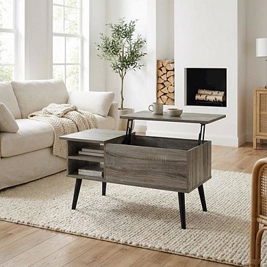 FurniFact Lift Top Coffee Table with Storage Shelf and Hidden Compartment