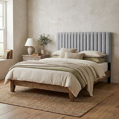 FurniFact Tufted Upholstered Queen Headboard with Cushioned Backrest