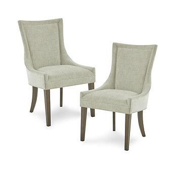 Green Dining Chairs Set of 2, Mid Century Upholstered Chairs for Dining Table