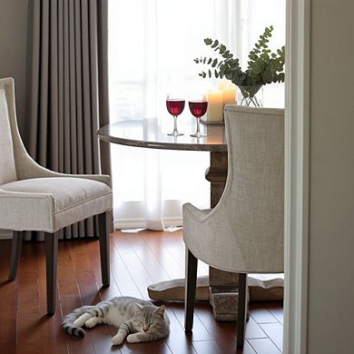 Green Dining Chairs Set of 2, Mid Century Upholstered Chairs for Dining Table