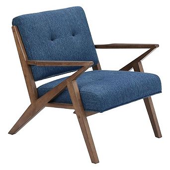 Blue Accent Chair Upholstered Lounge Chair for Bedroom or Living Room