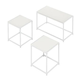 FurniFact 3 pc Living Room Tables Set with Coffee and End Tables, Side Tables