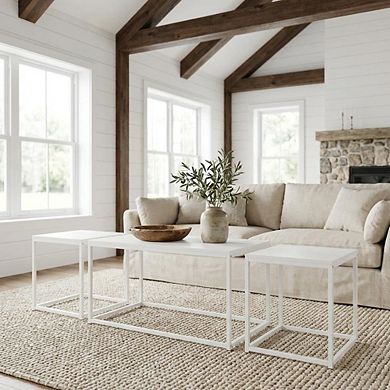 FurniFact 3-Piece Living Room Tables Set with Coffee and End Tables, Side Tables