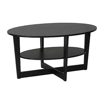 FurniFact Round Coffee Table with Sturdy Wood Base and Smooth Finish