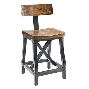 Solid Wood Swivel Bar Height Stool, Comfortable Counter Height Chair