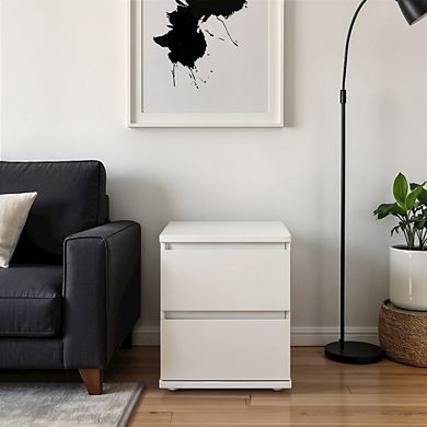 2 Drawer Nightstand - Compact and Functional Bedroom Nightstand