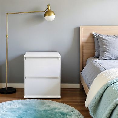 2 Drawer Nightstand - Compact and Functional Bedroom Nightstand