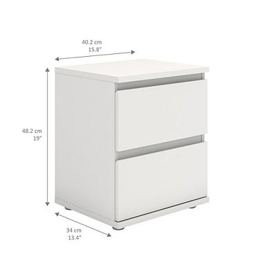 2 Drawer Nightstand - Compact and Functional Bedroom Nightstand
