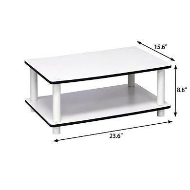 FurniFact 2-Tier Coffee Table with No-Tools Assembly and Easy Storage Options