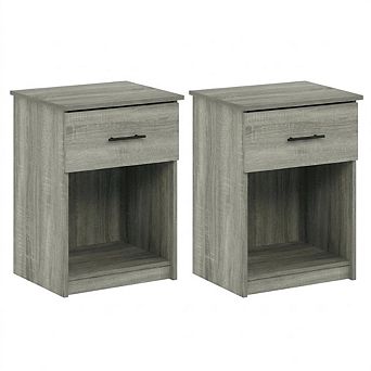 FurniFact Nightstand with Handle, Set of 2, Modern Bedroom Storage